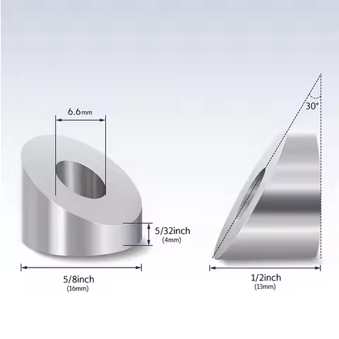ABGG-10Pack 30 Degree Stainless Steel Angle Beveled Washer,1/4 Inch/6.6Mm 30 Degree Washer For Cable