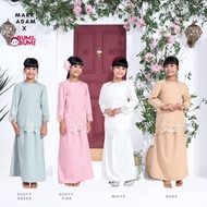 Baju kurung moden lace raya budak kanak-kanak perempuan 2022 nude white putih pink dusty green