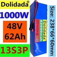 2023 NEW 48V62Ah 1000w 13S3P 48V Lithium ion Battery Pack 62000mah For 54.6v E-bike Electric bicycle Scooter with