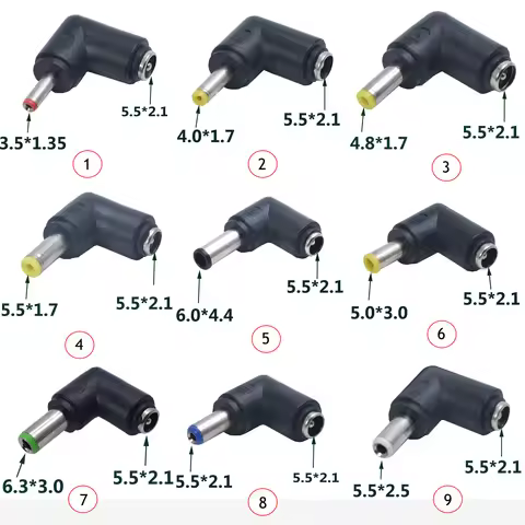 DC Connector 5.5 x 2.1MM Female Power Adapter to 3.0×1.35,5.0*3.0,4.0×1.7, 5.5×2.1,5.5×2.5,6.3×3.0,6