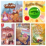 （Buy2Free1）(5in1)Nintendo Switch A Short Hike, Cat Cafe Manager, Suika  ,Unpacking ,Good Pizza, Grea