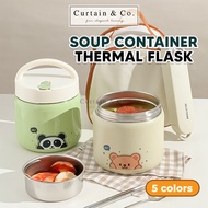 [1200ML] Curtain & Co Bekas Sup Bekas Makanan Vacuum Flask Soup Container Thermal Flask Stainless St