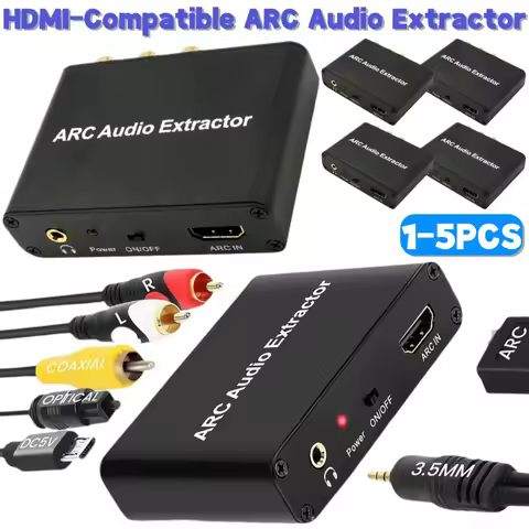 1-5PCS HDMI-Compatible ARC Audio Extractor ARC To SPDIF Coaxial L/R Stereo 3.5mm Jack ARC Return Cha