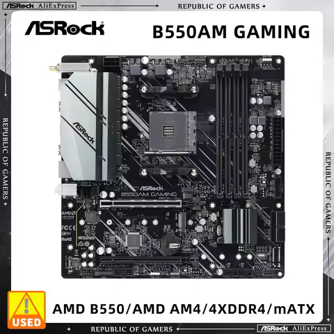 ASRock B550AM GAMING Motherboard Support AMD Ryzen 7 5700X3D 5700G 5600X 5800X CPU AMD AM4 4xDDR4 M.