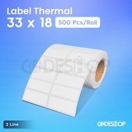Label 33 x 18 33x18 mm/ 33x18mm Thermal/, 500 Pcs, 2 Line Stickers