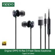 OPPO Hi-Res O Fresh Stereo Earphones Type C &amp; 3.5mm A9 A5 A31 A9 R15 Reno ace Reno 2z 3 Pro 10x Find X2 R17 Pro