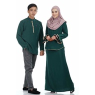 Set sedondon kurta dermawan kurung rupawan emerald green