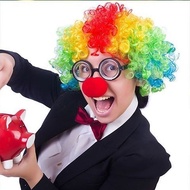 Halloween Clown Dress Up Children Wig Set Clown Costume Accessories Hat Adult Clown Mask