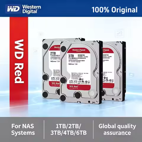 WD Red 1TB/2TB/4TB 3.5" SATA III HDD CMR 5400RPM 64MB NASware 24/7 Internal Hard Drive for NAS RAID