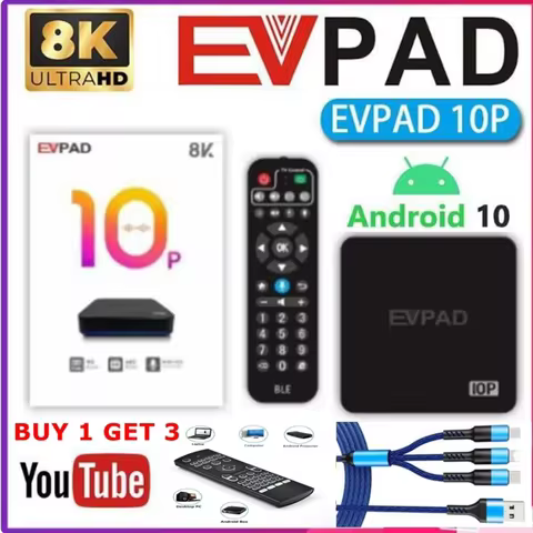 2025 New EVPAD 10P/11P Android 12.0 AI TV box 4G+64GB Hot Sell In Korea Japan Canada Australia Singa