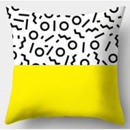 Siri Geometri Kuning, Sarung Bantal Sofa Cantik & Murah, 45cm X 45cm/ Yellow Geometry Pillowcase Ser