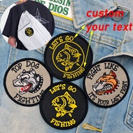 Miếng vá tên câu cá, dắt chó đi dạo tùy chỉnh, 1 miếng thẻ tên thêu cá nhân, miếng vá may/ủi phù hợp