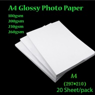 A4 Inkjet Photo Glossy Paper 180gsm 200 gsm 230gsm 260gsm🌈 PPA4-01