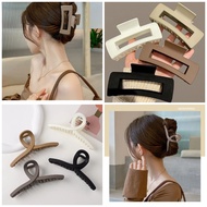 【Length 10~11cm】鲨鱼夹发夹 Rambut Korean Hair Clips for Women Milk Coffee Color Acrylic Shark Clip Temper