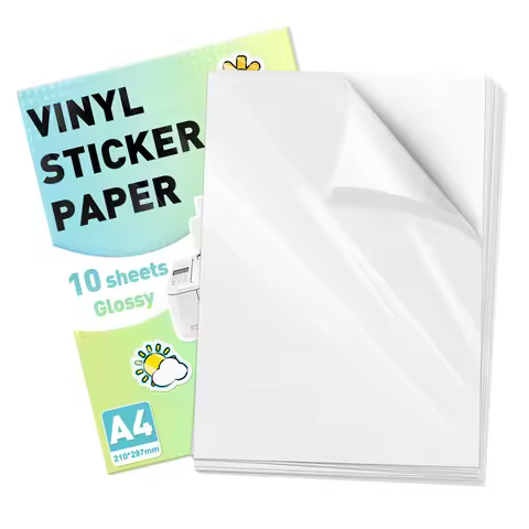 10 Sheets Waterproof Vinyl Sticker Paper A4 Paper Self Adhesive Printing Photo Paper Decal Glossy Ma