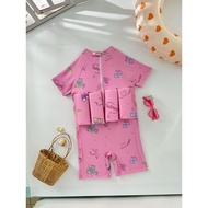 2025 Kuromi Girls' Swimwear Children's Buoyancy Swimsuit One-Piece Middle Small Children Infant Shor
