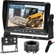 VEKOOTO RV Backup Camera System, AHD 1080P 7'' Monitor Wired Rear View Camera with IR Night Vision I