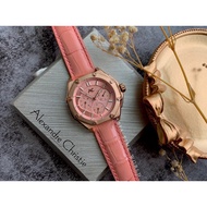 [Original] Alexandre Christie 9601 BFLRGPN Multifunction Women Watch with Pink Leather Strap