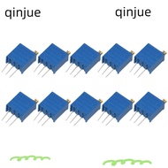 QINJUE Cermet Potentiometer, 3296W-104 Pot, Wide Application Trimmer 100K Ohm Variable Resistors