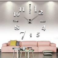 LOOYUAN DIY Large Wall Clock 3d Mirror Sticker Metal Big Watches Home Decor Unique Gift 12s0015-s