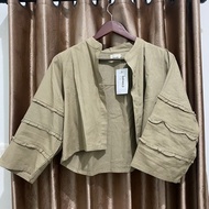 [PRELOVED NEW] Crop Cardigan Taupe by Gaudi