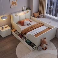 {SG Sales}HDB Storage Bed Frame with Storage Drawers Wooden Bed with Fence Children's Bed Boy's Room Modern Minimalist Second Bedroom Nordic Bed Storage Bed