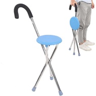 AShop 2-in-1 Foldable Cane Chair Portable Walking Stick 2