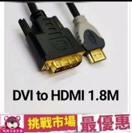 (全新品現貨)DVI 轉 HDMI 轉接線 公對公 電腦螢幕線 電腦 PC 電視螢幕線 TV 螢幕線  HDMI線