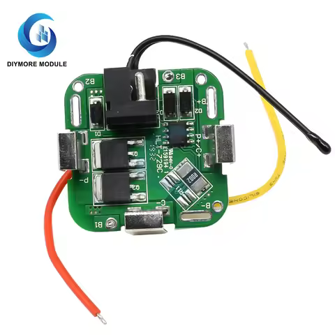 BMS 4S 14.8V 2MOS 18650 Lithium Battery Charging Protection Board DC Plug In with Cable For Power Ba