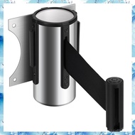 Crowd Control Retractable Belt Barrier - 10Ft Wall Mounted Safety Barrier Belt Queue Line Dividers w