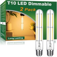 Vinaco T10 Tube Bulb LED 6W Sama. 60W, 2 Pek Mentol Lampu Tiub T10 7.3 Inci E26 Boleh Dimalapkan 270