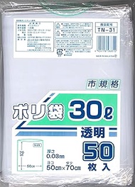 Nihon Giken Industries TN-31 Trash Bags, Transparent, 0.001 inches (30 L), Thickness: 0.001 inches (