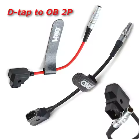 D-tap to 0B 2Pin Nylon Straight Spring Cable for Camera Product Power Cord Red Black Straight DC Bat