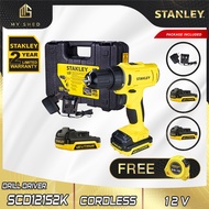 ✱STANLEY 12V Cordless 10mm Drill Driver With 2 Batteries &amp; 1 Charger SCD121S2K-B1 (SCD121S2K/SCD12S2)✿diy tools power to