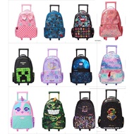 Beg galas Troli Smiggle Australia untuk Pelajar Sekolah Rendah dan Menengah, Kapasiti Besar, Ringan,
