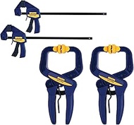 IRWIN QUICK-GRIP Clamps, 4 Piece Set with Bar Clamps, 4-1/4", Handi Clamps, 2" (IRHT83222)