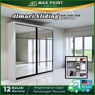 👍FREE INSTALL👍MaxPoint 5x8 / 6x8 / 8x8 Almari Baju Mirror Wardrobe Sliding Door Anti Jump Mirror Cermin 5ft/ 6ft / 8ft