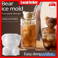 3D Ice Cube Maker Little Bear Chocolate Mould Tray Ice Cream DIY Tool Whiskey Cocktail Ice Cube Silicone Mold