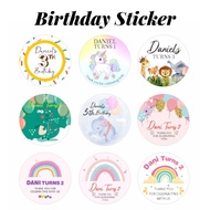 100 PCS Personalised Custom Birthday Sticker - Birthday Party Sticker Goodie Bag Labels Children Sti