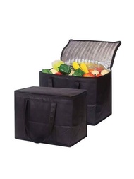 1只大容量保溫購物袋,可折疊重複使用軟式保冷袋,輕便的熱食和冷食外送食物袋