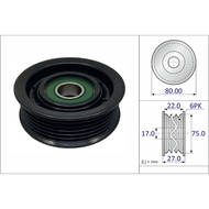 6-Groove Belt Pulley CR-V Gen4 ACCORD G9 CIVIC FB 2012- FC 2016- HR-V R18A R18Z 1.8 R20A R20Z 2.0