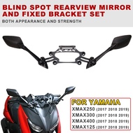 【car accessories】☊┅❆ Motorcycle XMAX300 Rear View Mirrors Front Fixed Phone Bracket Rearview Holder For Yamaha XMAX250 XMAX 300 X-MAX 250 125 400