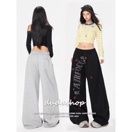 [Hip-hop printed wide-leg pants]Women's Retro Hip-hop Sports Casual pants