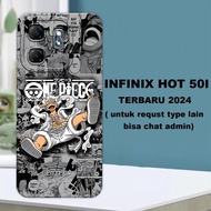 CC3 Flexible rubber softcase/ for Infinix Hot 50i 2024 one piece character Motif/ Latest Infinix Hot