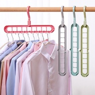 Multi-function Clothes Hanger Save Space Folding Wardrobe Drying Cloth Holder 9 hole Rotating Hanger
