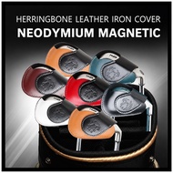 Herringbone Genuine Cowhide Magnetic Iron Cover / 1 Piece Golf Club Head Cover Golf Club Cover