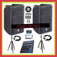 Ready Paket Speaker Yamaha DBR 15 Aktif Mixer Mg 10 Xu Mic Full Set