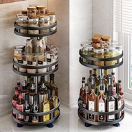 ST/💚Kitchen Rotatable Spice Rack Condiment Desktop Oil Salt Sauce Vinegar Punch-Free Multifunctional Storage Box Rack DB