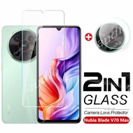 Nubia V70 Max 4G 2In1 Tempered Glass Full Screen Protector Film with Camera Lens Protector For ZTE B