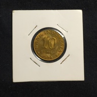 A383 Koin Kuno Indonesia 10 Rupiah Tahun 1974 UNC Lustre